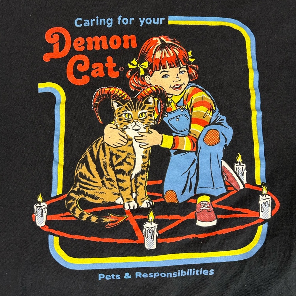 Caring for Your Demon Cat T-Shirt - Black